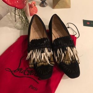 Authentic Louboutin feather loafers GUC